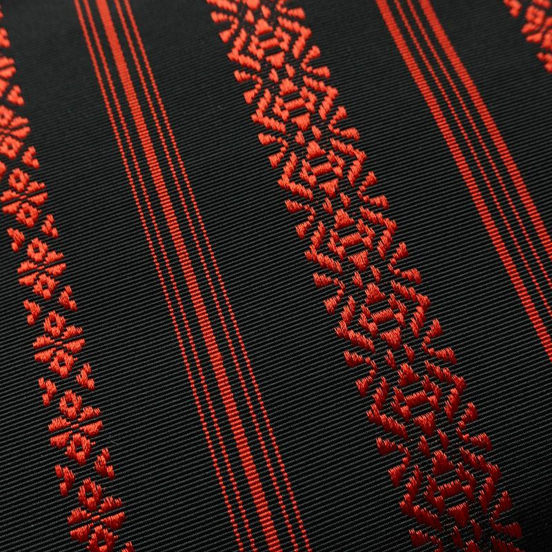 名古屋帯 全通柄 良品 正絹 縞柄・線柄 松葉仕立て なごや帯 リサイクル帯 帯 黒_画像6