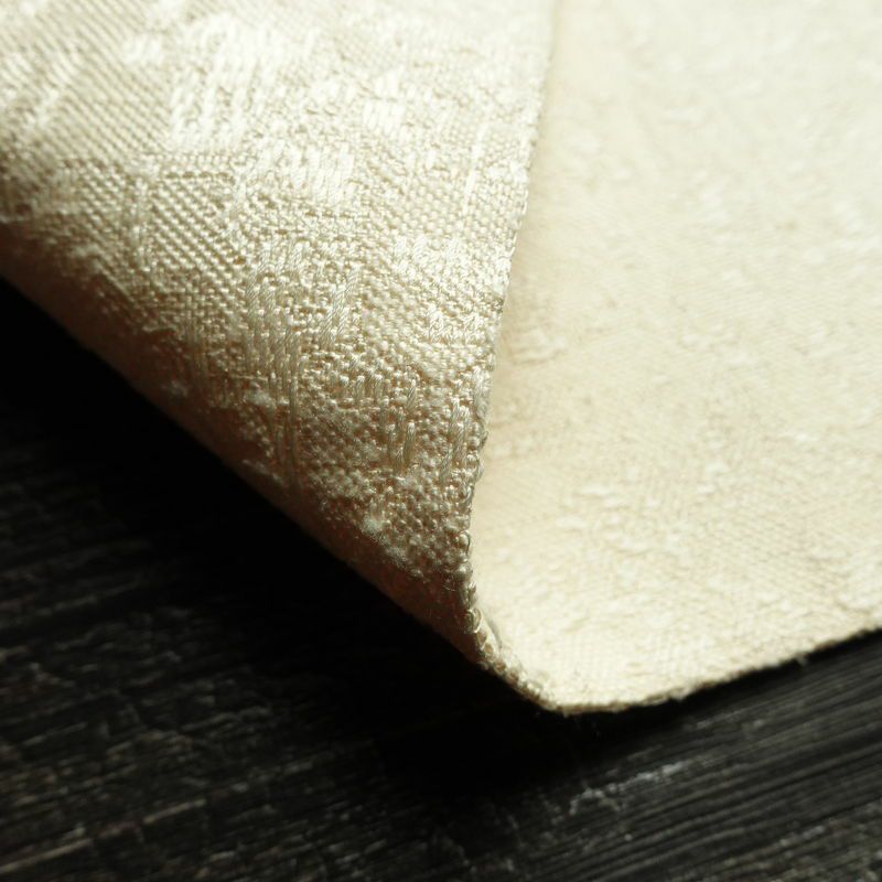 名古屋帯 全通柄 良品 正絹 幾何学柄・抽象柄 松葉仕立て なごや帯 リサイクル帯 帯 白_画像10