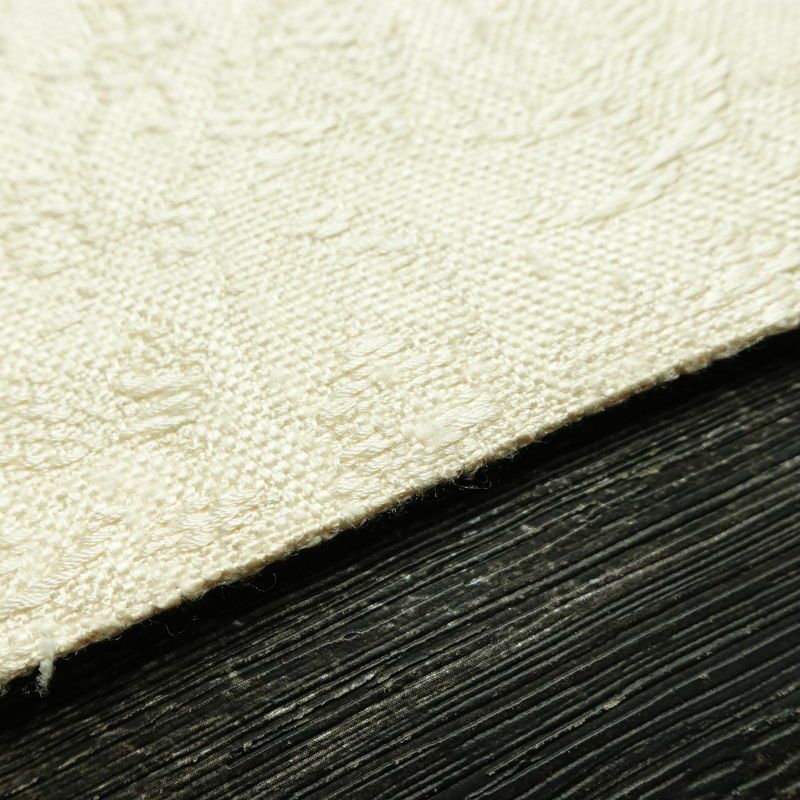 名古屋帯 全通柄 良品 正絹 幾何学柄・抽象柄 松葉仕立て なごや帯 リサイクル帯 帯 白_画像12