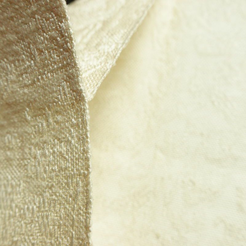 名古屋帯 全通柄 良品 正絹 幾何学柄・抽象柄 松葉仕立て なごや帯 リサイクル帯 帯 白_画像16