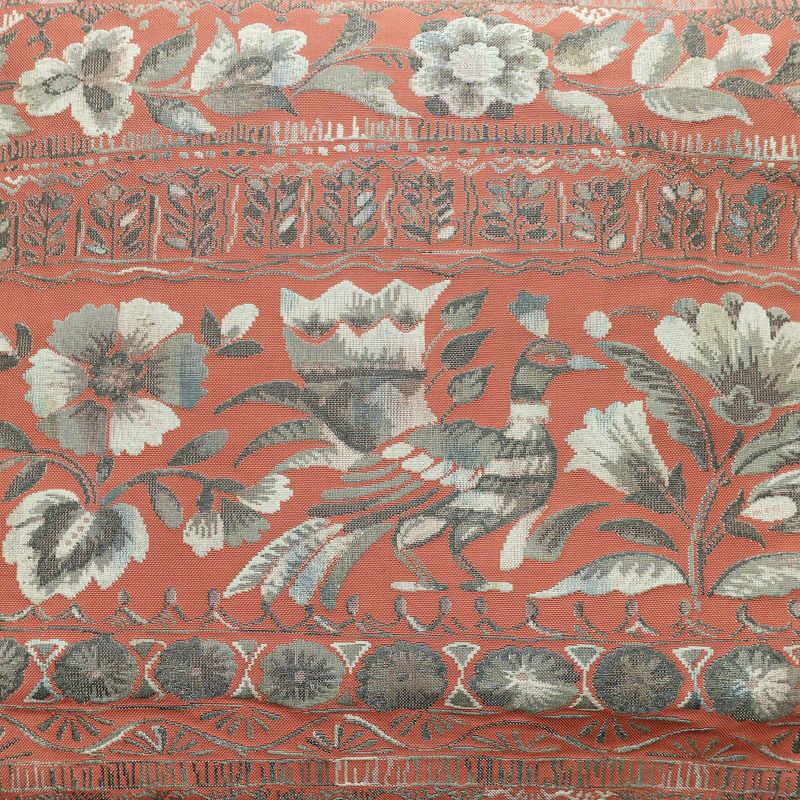 名古屋帯 全通柄 正絹 花柄 名古屋仕立て なごや帯 リサイクル帯 帯 モダン ピンク_画像2