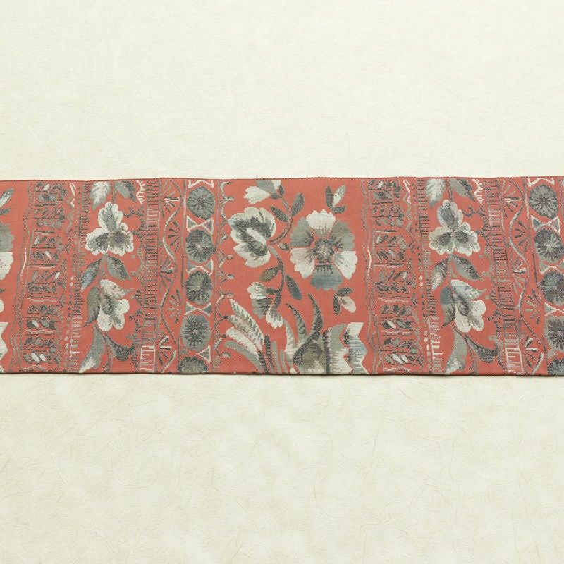 名古屋帯 全通柄 正絹 花柄 名古屋仕立て なごや帯 リサイクル帯 帯 モダン ピンク_画像14