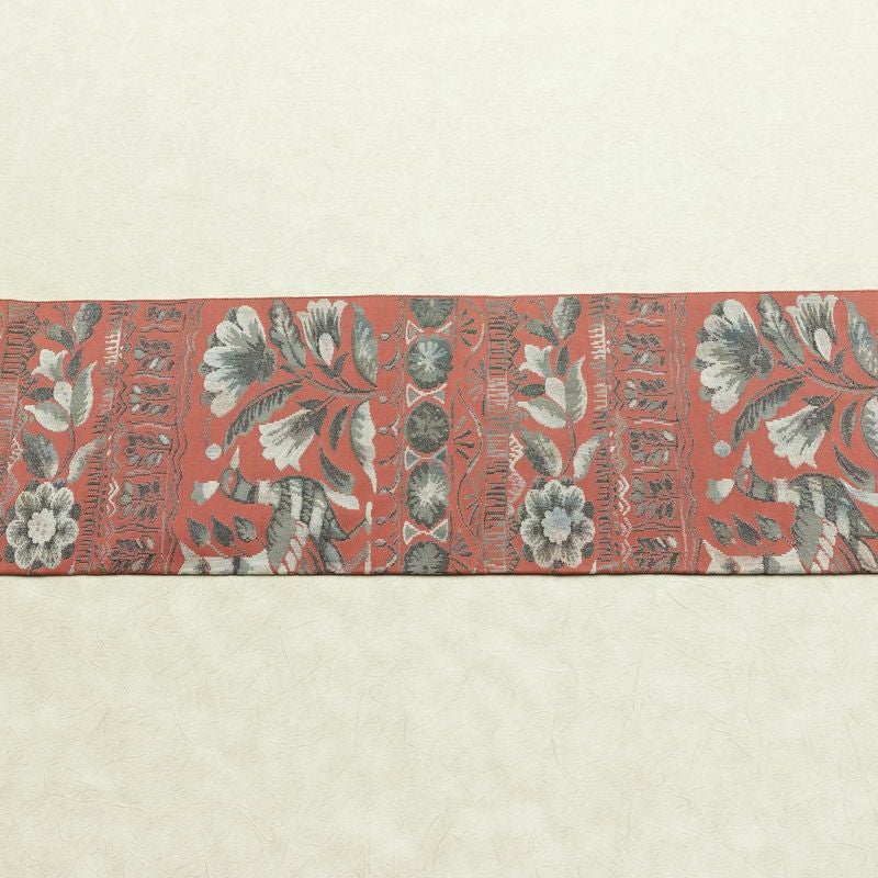 名古屋帯 全通柄 正絹 花柄 名古屋仕立て なごや帯 リサイクル帯 帯 モダン ピンク_画像15