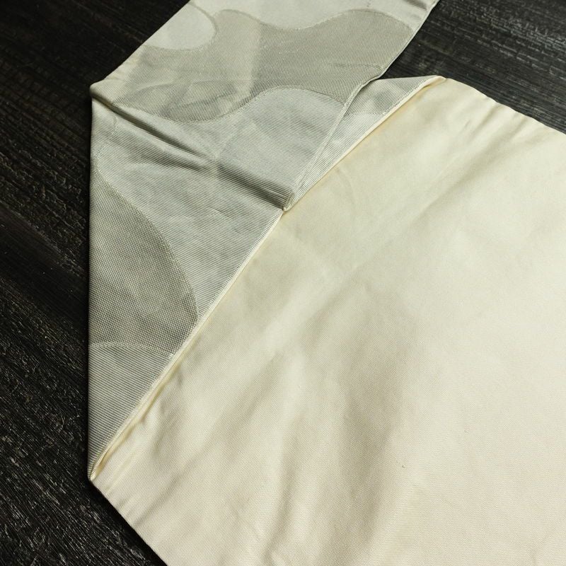 名古屋帯 六通柄 正絹 古典柄 名古屋仕立て なごや帯 リサイクル帯 帯 グレー_画像19