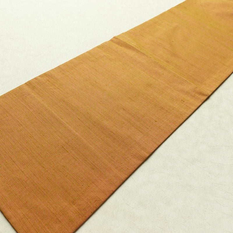 名古屋帯 全通柄 良品 正絹 無地 名古屋仕立て なごや帯 リサイクル帯 帯 シンプル 茶_画像7