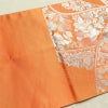 名古屋帯 六通柄 良品 正絹 花柄 松葉仕立て なごや帯 リサイクル帯 帯 橙_画像15