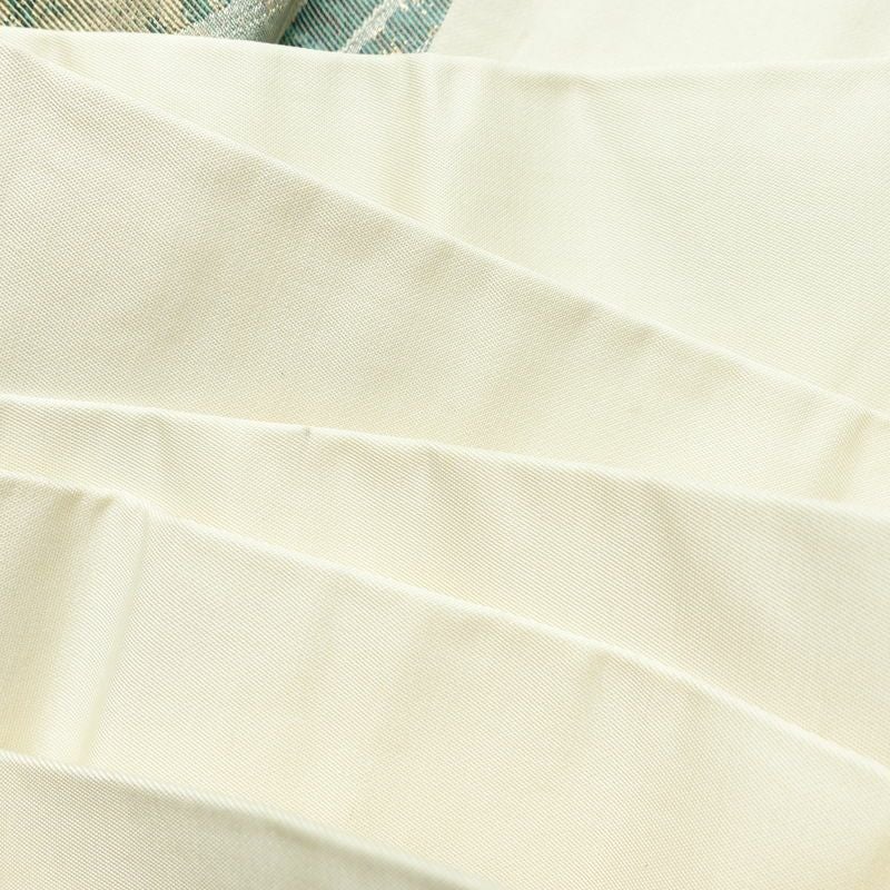 名古屋帯 六通柄 正絹 流水・波柄 名古屋仕立て なごや帯 リサイクル帯 帯 箔 緑・うぐいす色_画像18