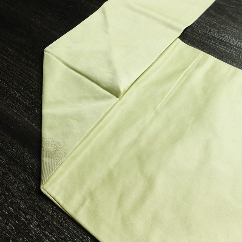 名古屋帯 太鼓柄 正絹 花柄 名古屋仕立て なごや帯 リサイクル帯 帯 箔 緑・うぐいす色_画像20