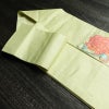 名古屋帯 太鼓柄 正絹 花柄 名古屋仕立て なごや帯 リサイクル帯 帯 箔 緑・うぐいす色_画像21