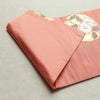 名古屋帯 六通柄 良品 正絹 花柄 名古屋仕立て なごや帯 リサイクル帯 帯 引箔 ピンク_画像9