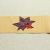 名古屋帯 太鼓柄 正絹 木の葉・植物柄 名古屋仕立て なごや帯 リサイクル帯 帯 金糸 紅葉 黄・黄土色_画像14