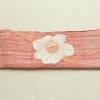 名古屋帯 太鼓柄 良品 正絹 花柄 松葉仕立て なごや帯 リサイクル帯 帯 紬地 赤・朱_画像14
