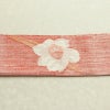 名古屋帯 太鼓柄 良品 正絹 花柄 松葉仕立て なごや帯 リサイクル帯 帯 紬地 赤・朱_画像15