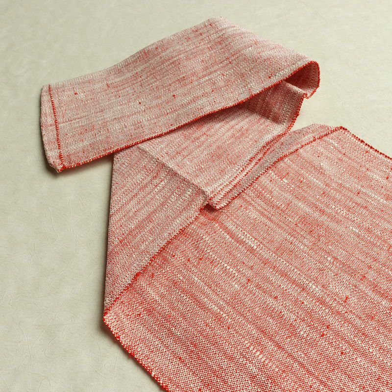 名古屋帯 太鼓柄 良品 正絹 花柄 松葉仕立て なごや帯 リサイクル帯 帯 紬地 赤・朱_画像16