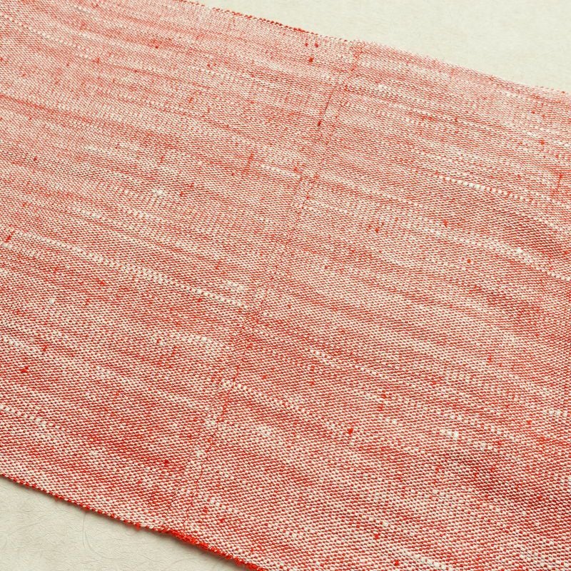 名古屋帯 太鼓柄 良品 正絹 花柄 松葉仕立て なごや帯 リサイクル帯 帯 紬地 赤・朱_画像17