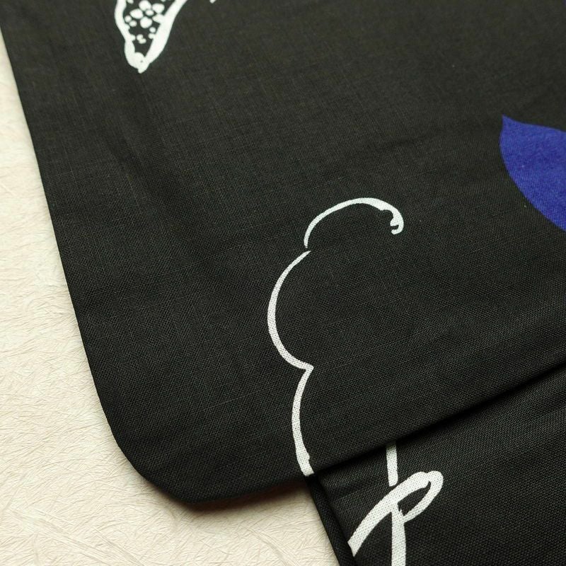 新品 浴衣 帯 2点セット 女性用 綿 平織 古典柄 浴衣 半幅帯 未使用品 朝顔 黒_画像5