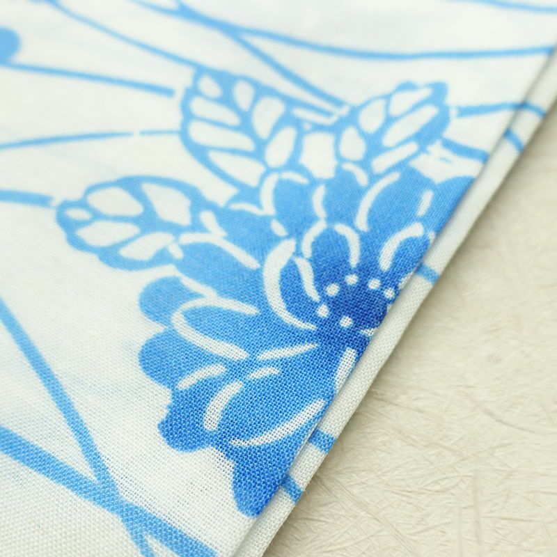 新品 浴衣 帯 2点セット 女性用 綿 平織 古典柄 浴衣 半幅帯 未使用品 白 上品 つゆ芝 菊 モダン