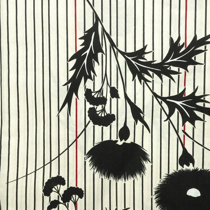 [訳あり]新品 浴衣 帯 2点セット 女性用 綿 平織 古典柄 浴衣 半幅帯 未使用品 アザミ 黒 生成り_画像3