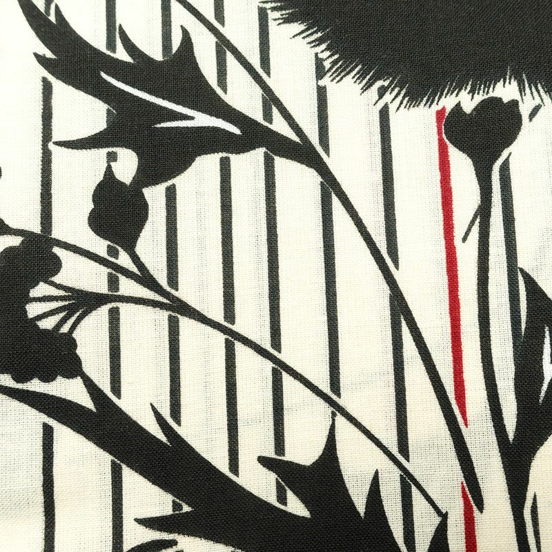 [訳あり]新品 浴衣 帯 2点セット 女性用 綿 平織 古典柄 浴衣 半幅帯 未使用品 アザミ 黒 生成り_画像7