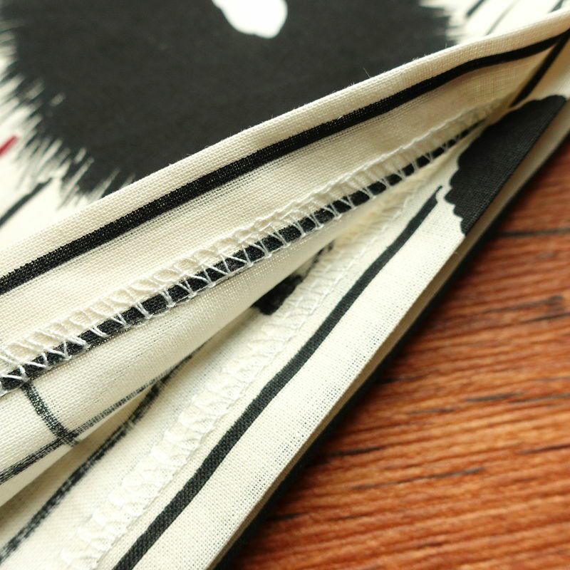 [訳あり]新品 浴衣 帯 2点セット 女性用 綿 平織 古典柄 浴衣 半幅帯 未使用品 アザミ 黒 生成り_画像10