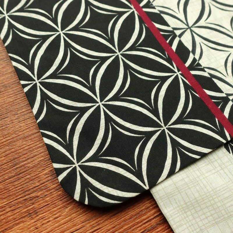 [訳あり]新品 浴衣 帯 2点セット 女性用 綿 平織 古典柄 浴衣 半幅帯 未使用品 七宝 黒 生成り_画像8