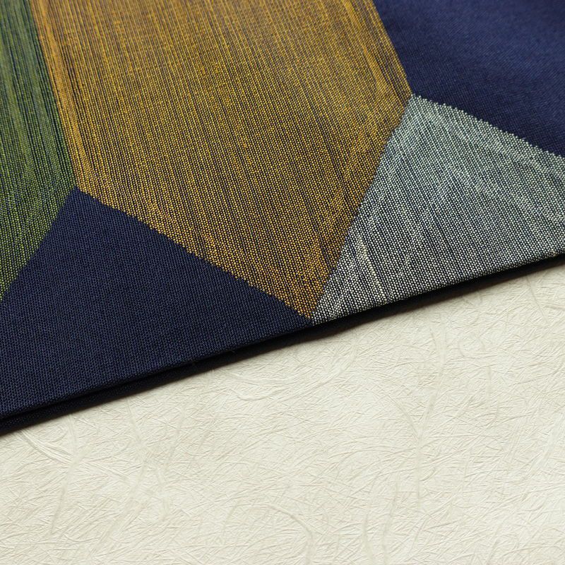 名古屋帯 六通柄 良品 正絹 亀甲柄 名古屋仕立て なごや帯 リサイクル帯 帯 青・紺_画像12