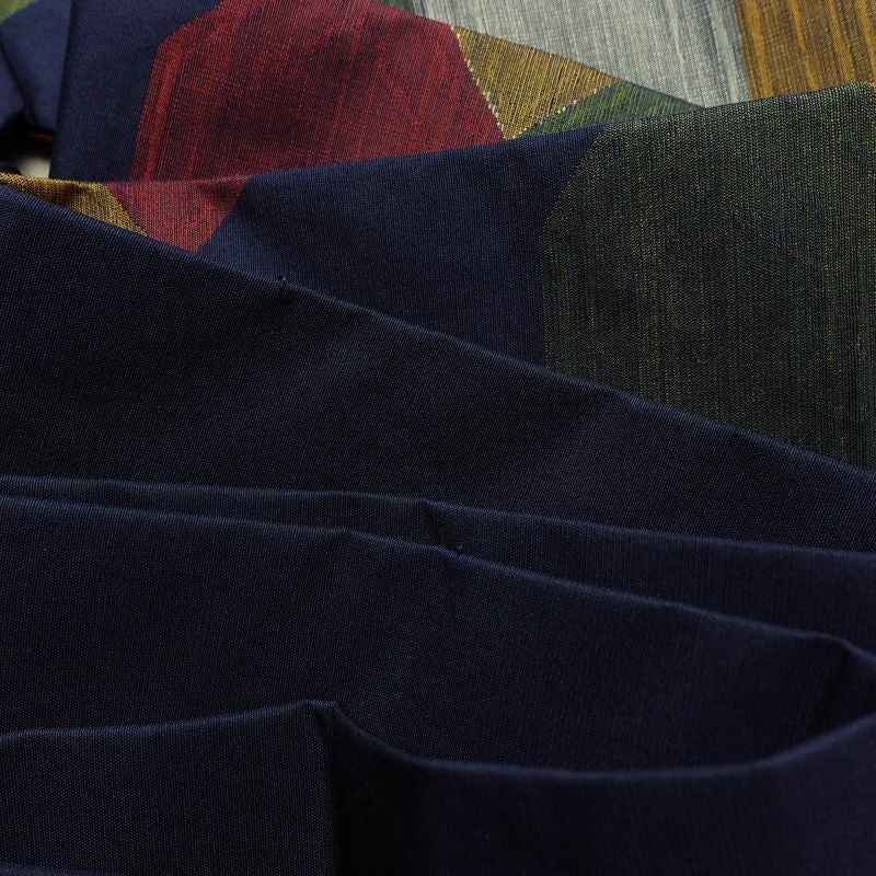 名古屋帯 六通柄 良品 正絹 亀甲柄 名古屋仕立て なごや帯 リサイクル帯 帯 青・紺_画像18