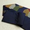 名古屋帯 六通柄 良品 正絹 亀甲柄 名古屋仕立て なごや帯 リサイクル帯 帯 青・紺_画像21