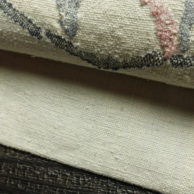 名古屋帯 渡文 西陣織 手織 太鼓柄 証紙あり 正絹 木の葉・植物柄 名古屋仕立て なごや帯 リサイクル帯 帯 白_画像8