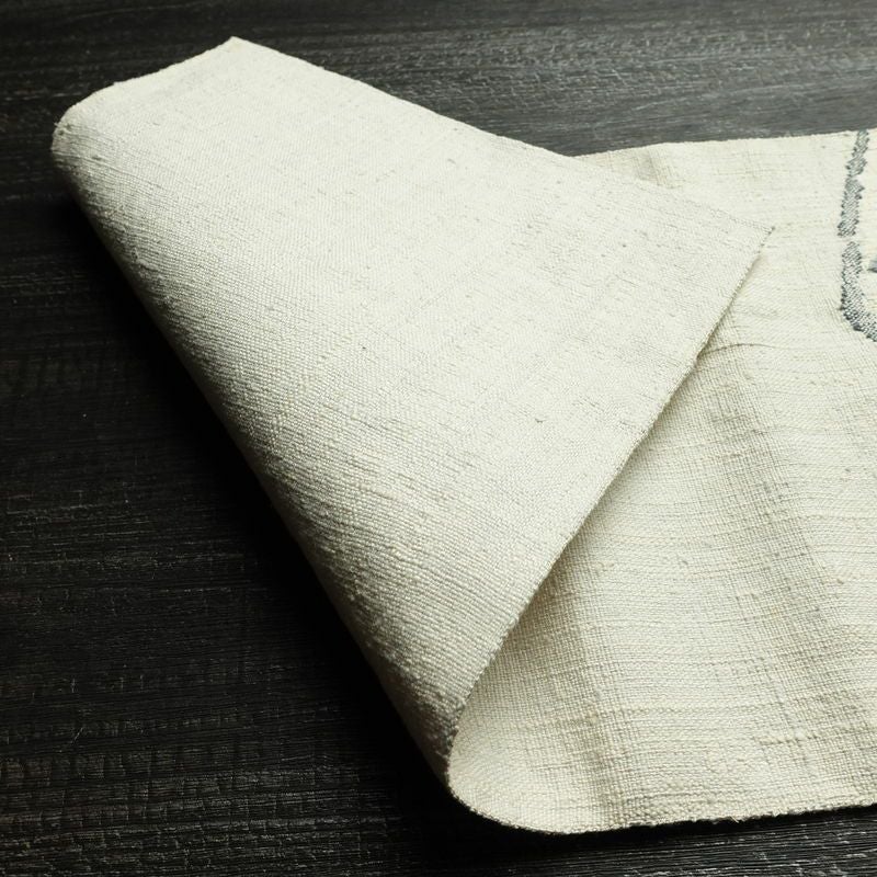 名古屋帯 渡文 西陣織 手織 太鼓柄 証紙あり 正絹 木の葉・植物柄 名古屋仕立て なごや帯 リサイクル帯 帯 白_画像10