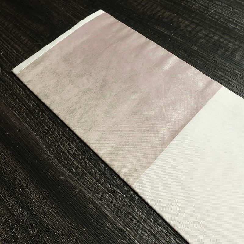 名古屋帯 太鼓柄 正絹 古典柄 名古屋仕立て なごや帯 リサイクル帯 帯 箔 扇面 紫・藤色_画像17