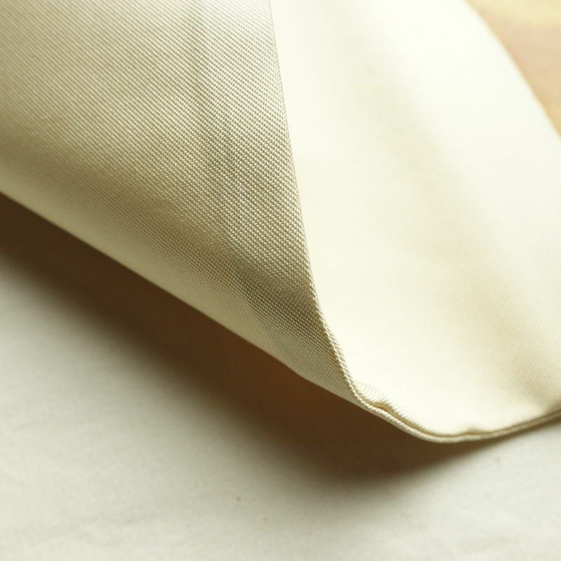 名古屋帯 太鼓柄 正絹 亀甲柄 通し仕立て なごや帯 リサイクル帯 帯 クリーム_画像9