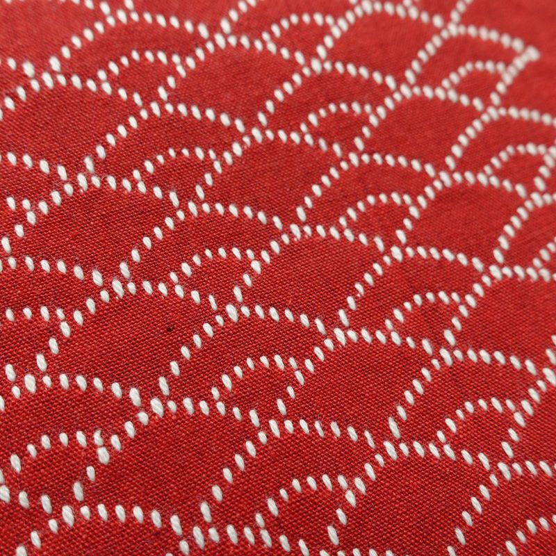 名古屋帯 全通柄 良品 正絹 縞柄・線柄 通し仕立て なごや帯 リサイクル帯 帯 カジュアル 赤・朱_画像5