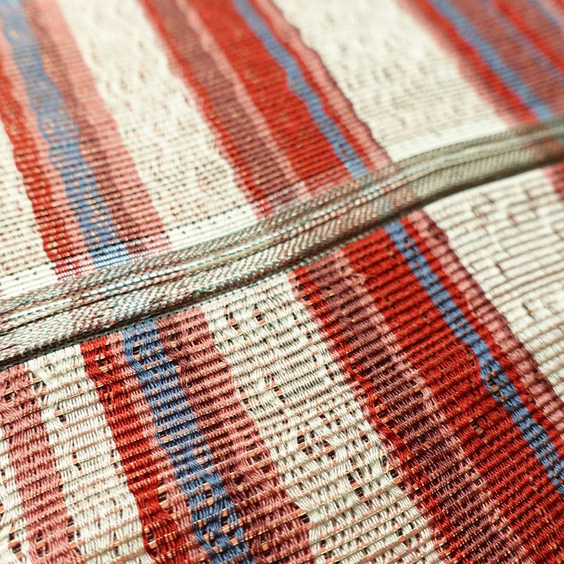 名古屋帯 六通柄 良品 正絹 縞柄・線柄 通し仕立て なごや帯 リサイクル帯 帯 カジュアル ピンク_画像4