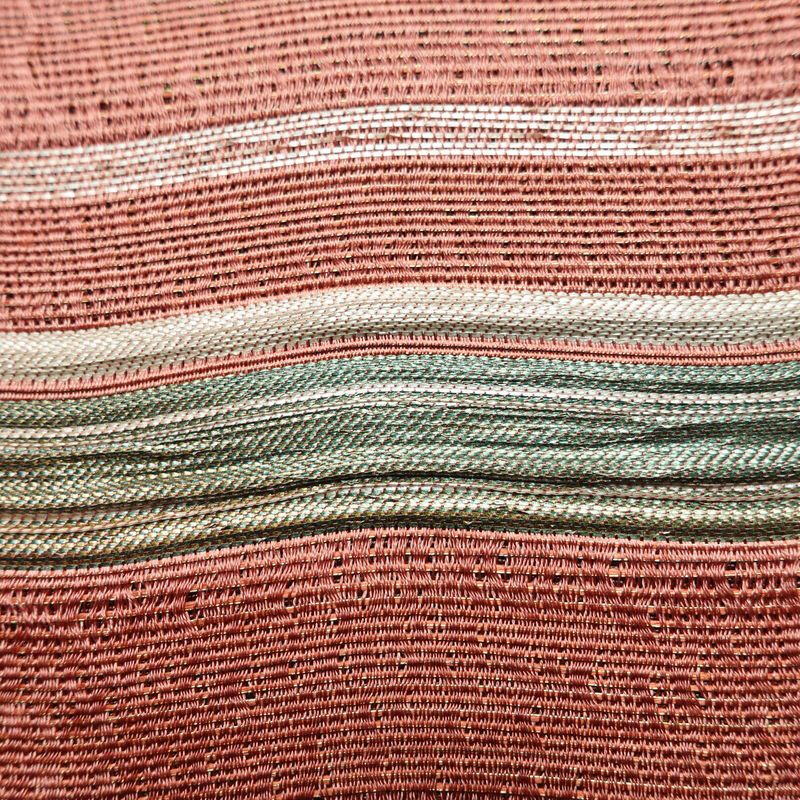 名古屋帯 六通柄 良品 正絹 縞柄・線柄 通し仕立て なごや帯 リサイクル帯 帯 カジュアル ピンク_画像5