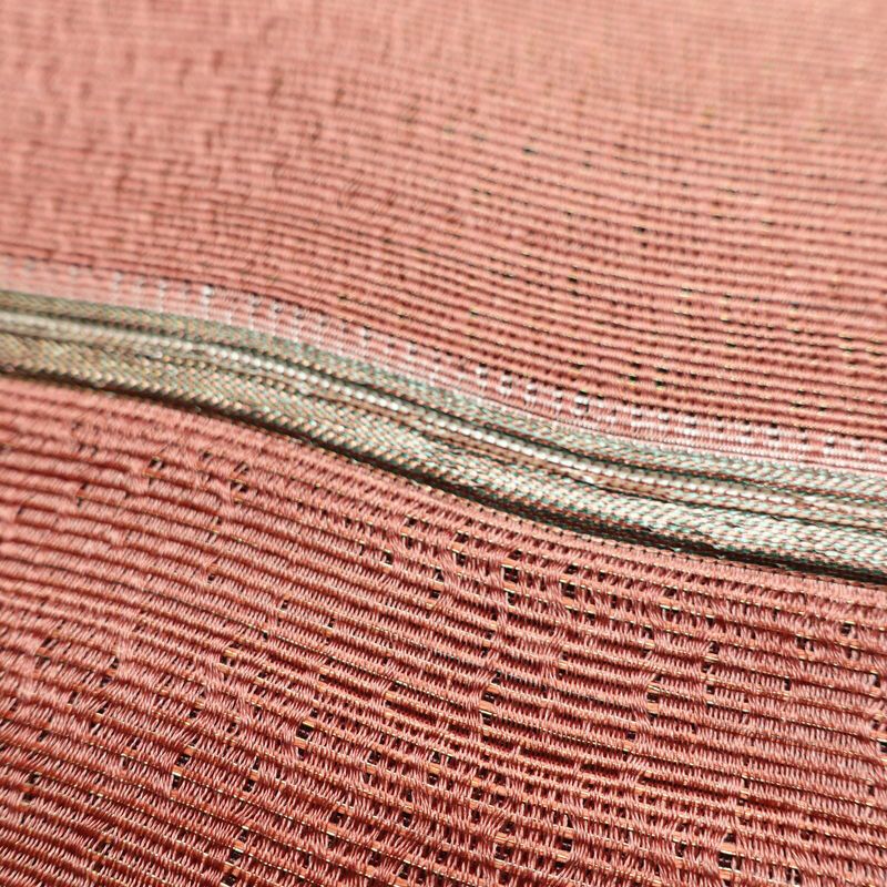 名古屋帯 六通柄 良品 正絹 縞柄・線柄 通し仕立て なごや帯 リサイクル帯 帯 カジュアル ピンク_画像6