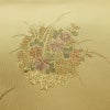 名古屋帯 太鼓柄 美品 スワトウ刺繍 正絹 木の葉・植物柄 名古屋仕立て なごや帯 リサイクル帯 帯 刺繍 シンプル おしゃれ 黄・黄土色_画像4