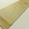 名古屋帯 太鼓柄 美品 スワトウ刺繍 正絹 木の葉・植物柄 名古屋仕立て なごや帯 リサイクル帯 帯 刺繍 シンプル おしゃれ 黄・黄土色_画像8