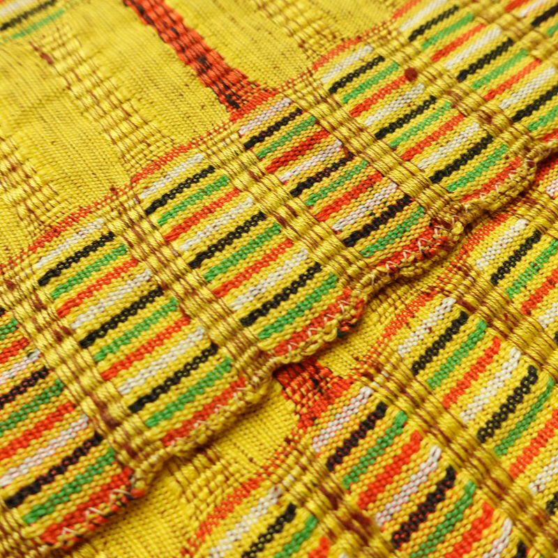 名古屋帯 全通柄 良品 正絹 縞柄・線柄 通し仕立て なごや帯 リサイクル帯 帯 カジュアル 黄・黄土色_画像12