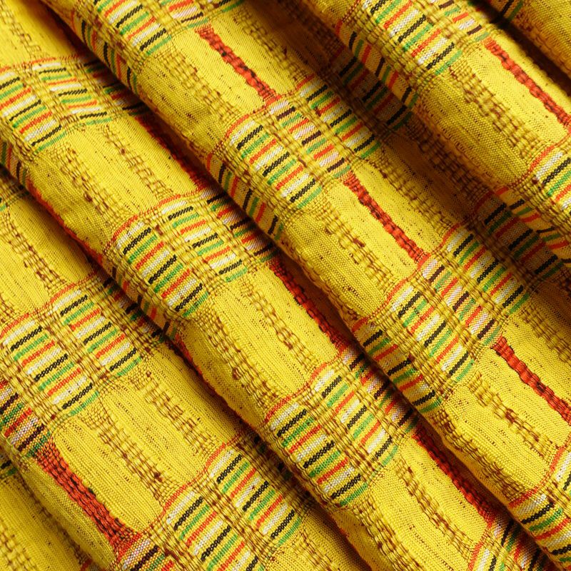 名古屋帯 全通柄 良品 正絹 縞柄・線柄 通し仕立て なごや帯 リサイクル帯 帯 カジュアル 黄・黄土色_画像18