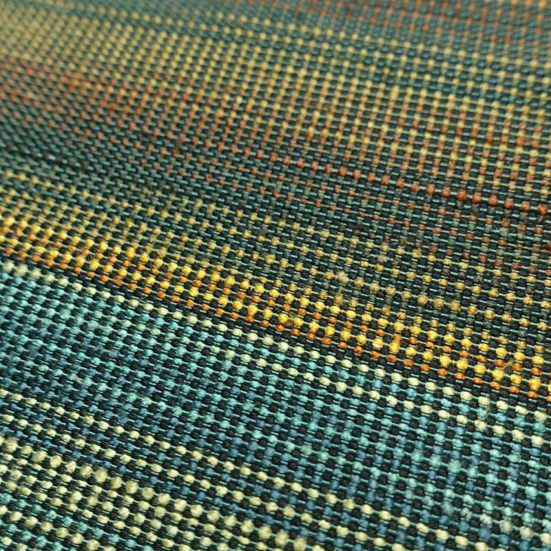 名古屋帯 六通柄 正絹 縞柄・線柄 通し仕立て なごや帯 リサイクル帯 帯 カジュアル 緑・うぐいす色_画像6