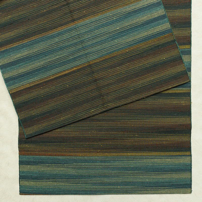 名古屋帯 六通柄 正絹 縞柄・線柄 通し仕立て なごや帯 リサイクル帯 帯 カジュアル 緑・うぐいす色_画像14