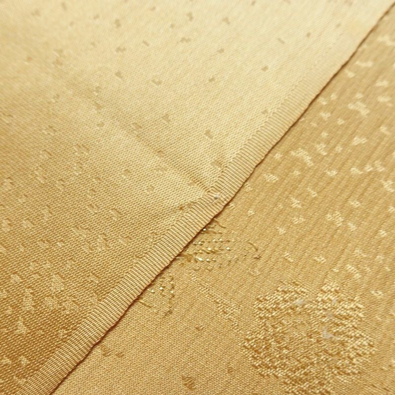 帯揚げ帯締めセット 美品 セット品 綸子 正絹 花柄 金糸 フォーマル 和装小物 黄・黄土色_画像6