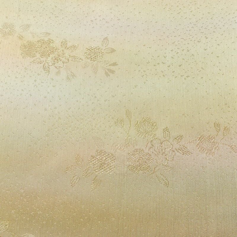 帯揚げ帯締めセット 美品 セット品 綸子 正絹 花柄 金糸 フォーマル 和装小物 黄・黄土色_画像7