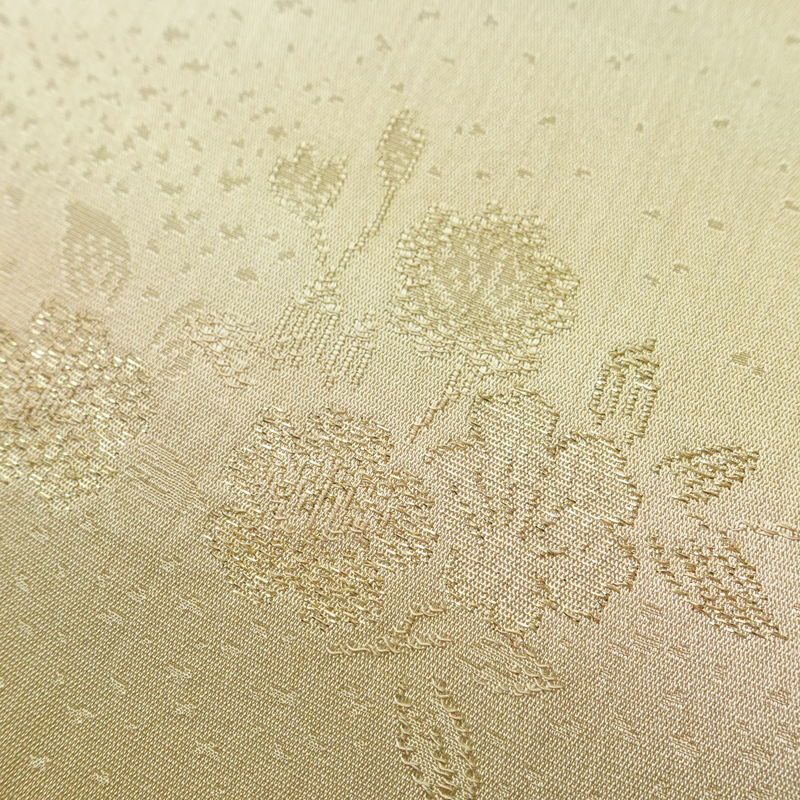 帯揚げ帯締めセット 美品 セット品 綸子 正絹 花柄 金糸 フォーマル 和装小物 黄・黄土色_画像8