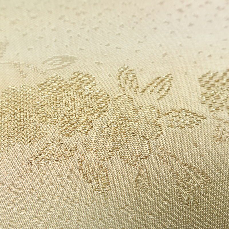 帯揚げ帯締めセット 美品 セット品 綸子 正絹 花柄 金糸 フォーマル 和装小物 黄・黄土色_画像9