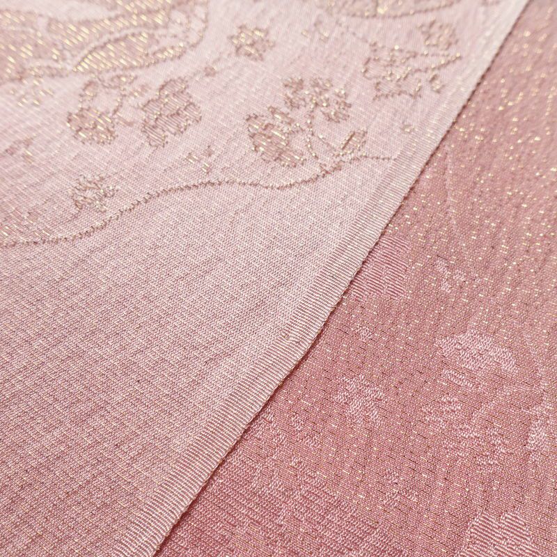 帯揚げ帯締めセット 良品 セット品 平組 正絹 花柄 金通し 和装小物 ピンク_画像6