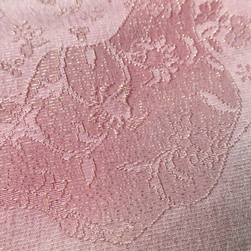 帯揚げ帯締めセット 良品 セット品 平組 正絹 花柄 金通し 和装小物 ピンク_画像9