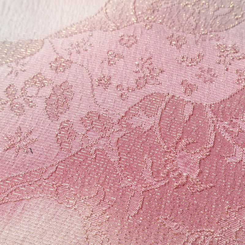 帯揚げ帯締めセット 良品 セット品 平組 正絹 花柄 金通し 和装小物 ピンク_画像10