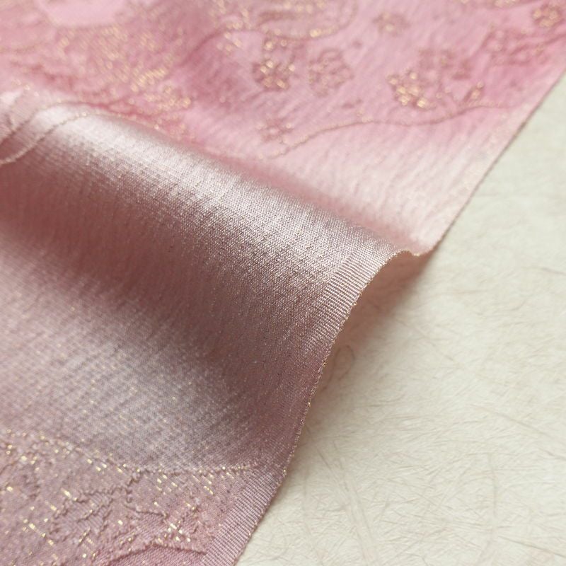 帯揚げ帯締めセット 良品 セット品 平組 正絹 花柄 金通し 和装小物 ピンク_画像11